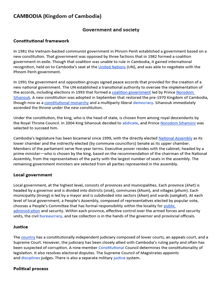 Cambodia Pdf Cambodia Governance