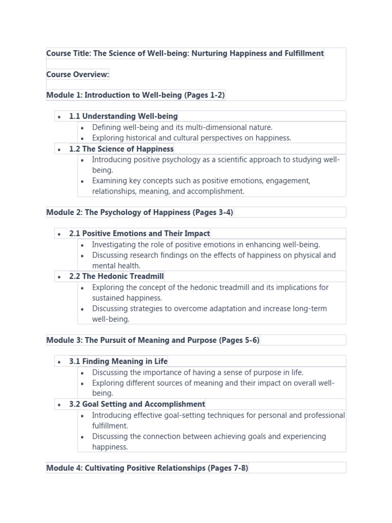 The science of well being nurturing happiness and fulfillment pdf
