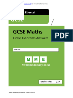 GCSE Maths Revision Circle Theorems Answers