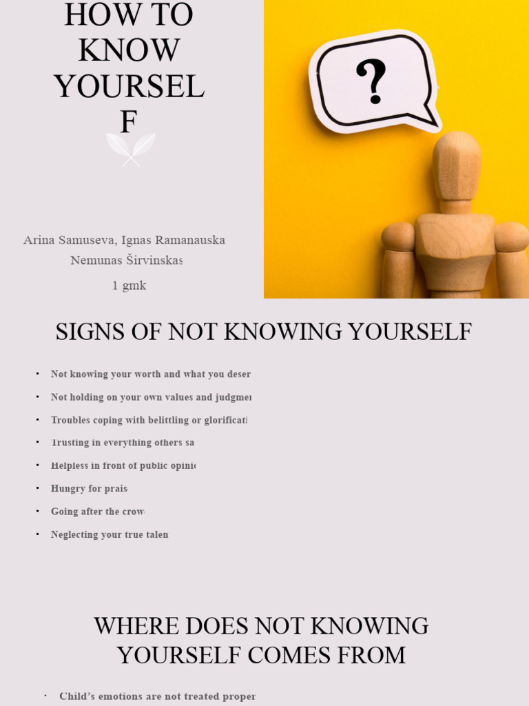 How To Know Yourself | PDF