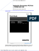 Komatsu Hydraulic Excavator Pc70 8 Parts Book Fen01601 00