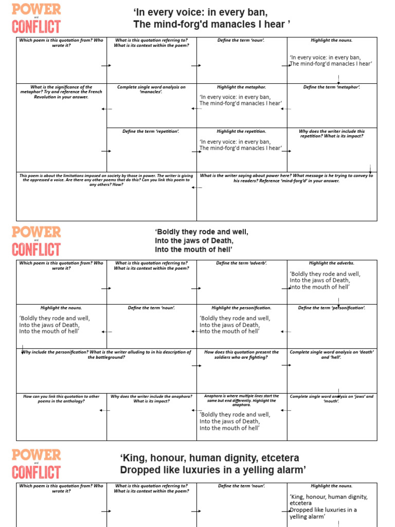  power and conflict quotation drills amended pdf poetry syntax