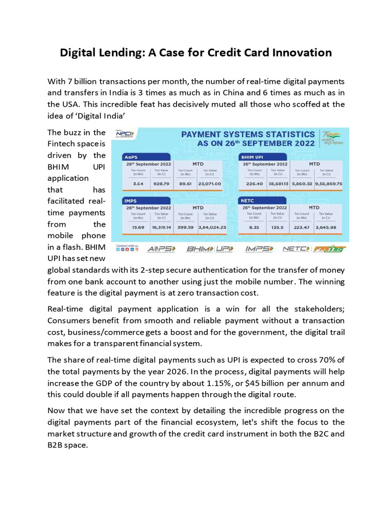 A Case For Credit Card Innovation | PDF