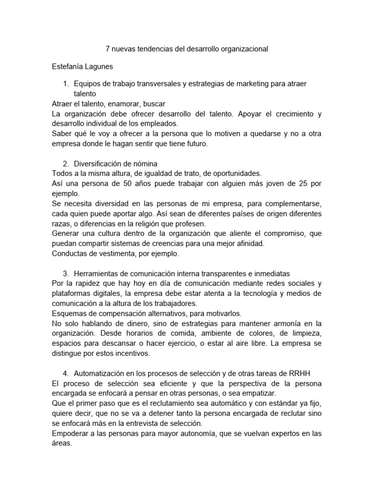 7 Nuevas Tendencias Del Desarrollo Organizacional | PDF | Business