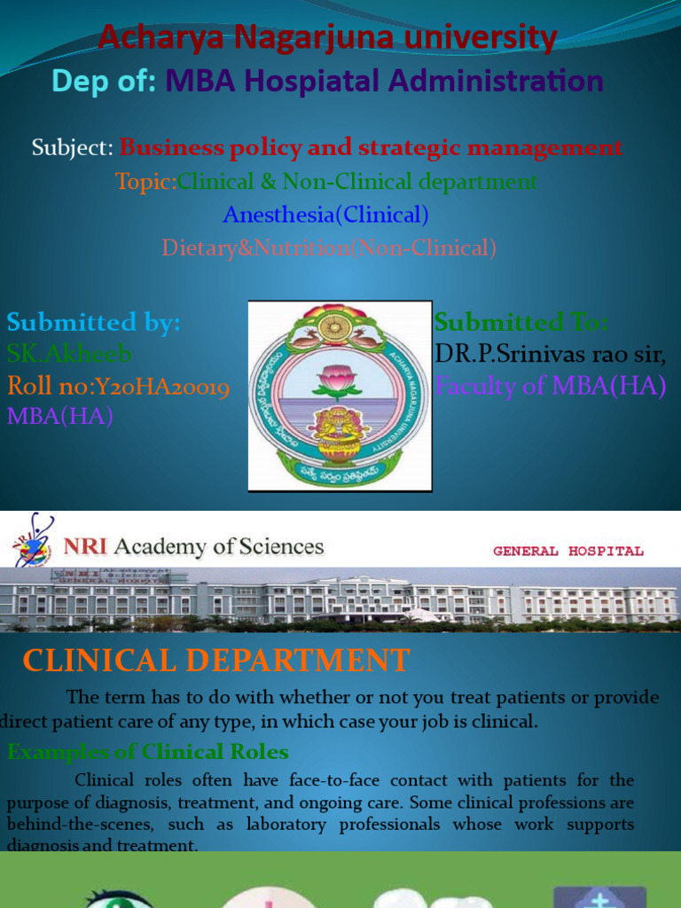 Clinical vs Non-Clinical Departments | PDF | Anesthesia | Diseases And ...