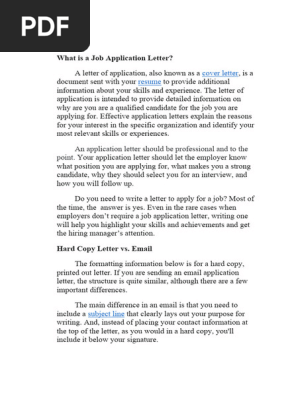 Job Application Letter