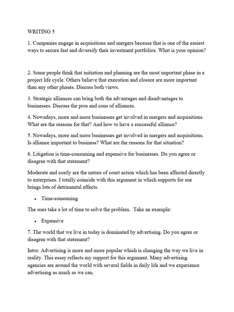 Writing 5 | PDF | Business