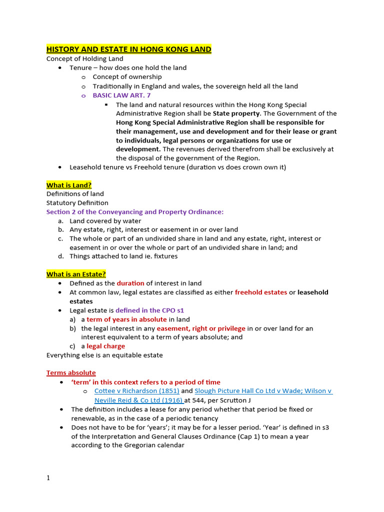 Estate and Interest in Land | PDF | Mortgage Law | Lease