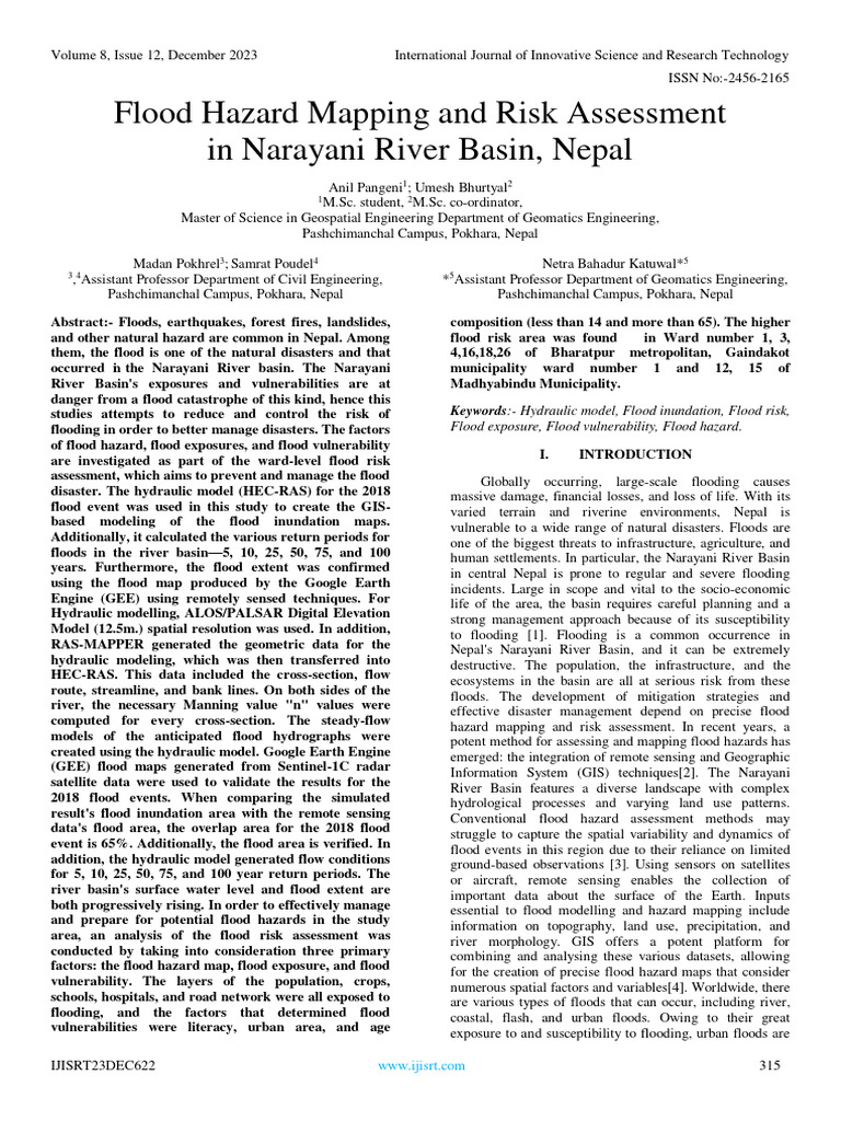 Flood Hazard Mapping and Risk Assessment in Narayani River Basin, Nepal ...