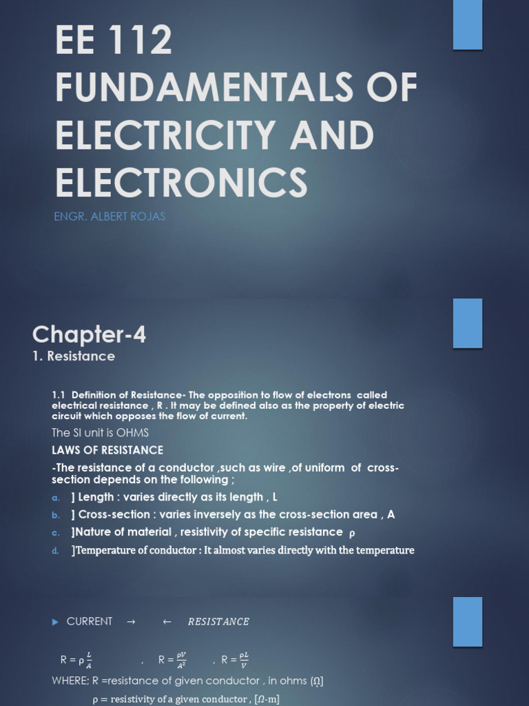 Specific Resistance and Resistivity Explained | PDF | Electrical ...