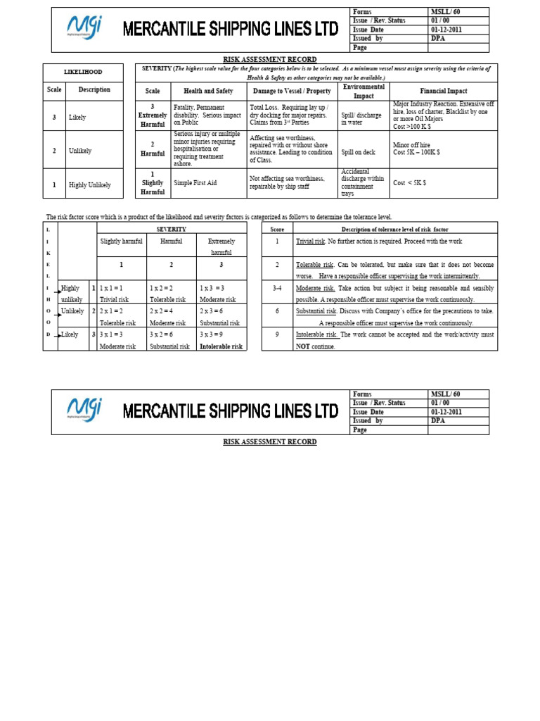 Iron Ore Loading Risk Assessment | PDF | Risk | Oil Spill