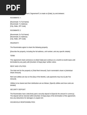 Roommate Agreement