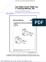 Linde Electric Pallet Truck t20s Typ 142 Service Training Manual de