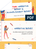 Narrative Report and Accomplishment Report