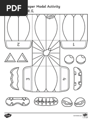 Ma t2 t 650 Simple Make Your Own 3d Pumpkin Halloween Paper Craft English Mandarin Chinese