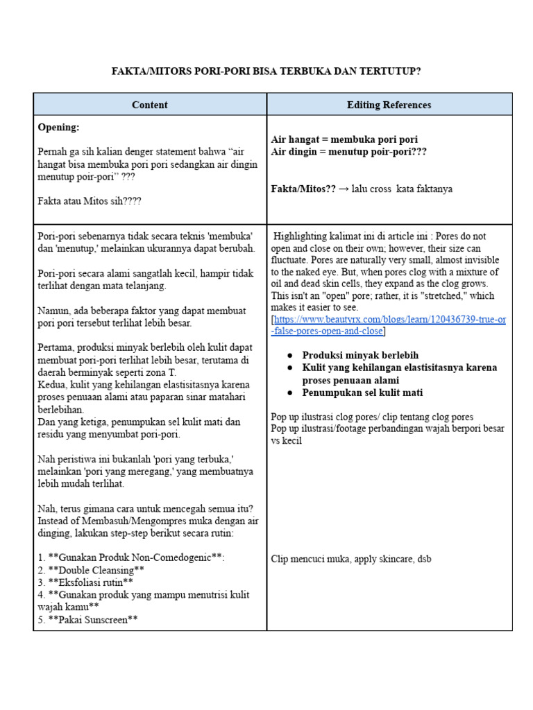 Fakta Vs Mitos Mengenai Pori Terbuka