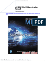 Essentials of Mis 13th Edition Laudon Solutions Manual