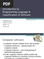 Introduction To Programming Language & Classification of Software