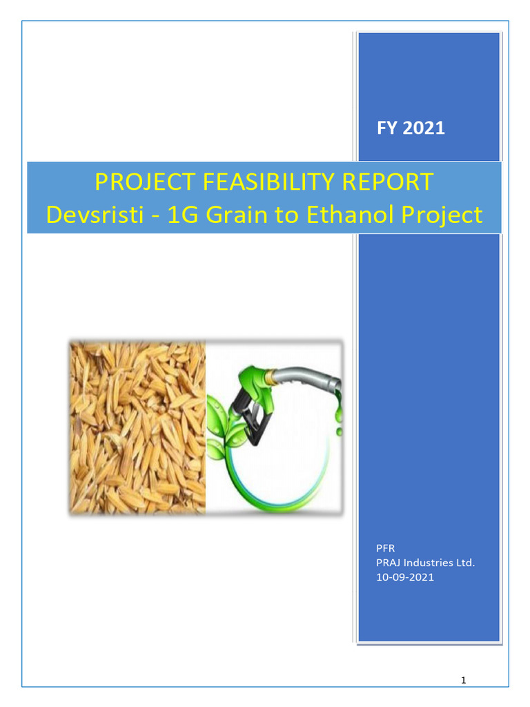 Feasibility Report for 1G Ethanol Project | PDF | Biofuel | Ethanol