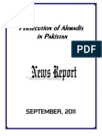 Monthly News Report - Ahmadiyya Persecution in Pakistan - September, 2011