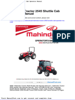 Mahindra Tractor 2545 Shuttle Cab Operator Manual
