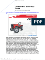 Mahindra Tractor 4540 4550 4wd Operator Manual