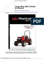 Mahindra Tractor Max 26xl Shuttle HST Operator Manual