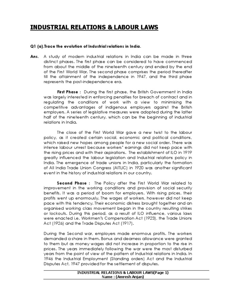 Industrial Relations | PDF