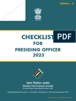 Checklist For Presiding Officer, 2023