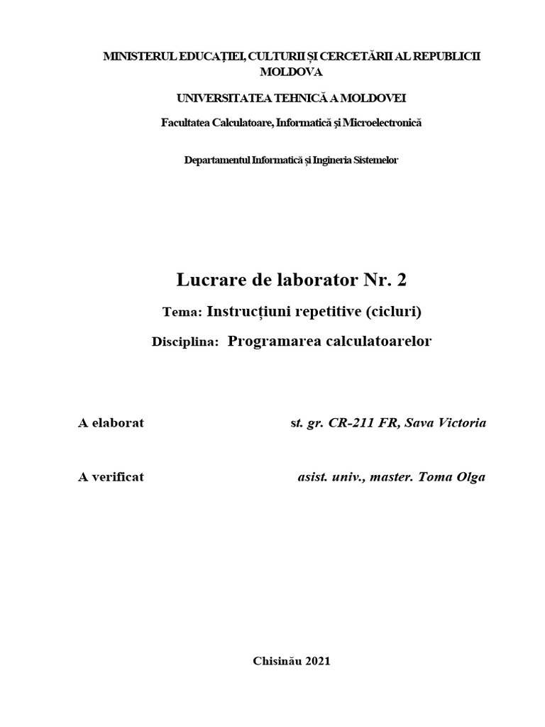 Laborator 2 Sava Victoria | PDF