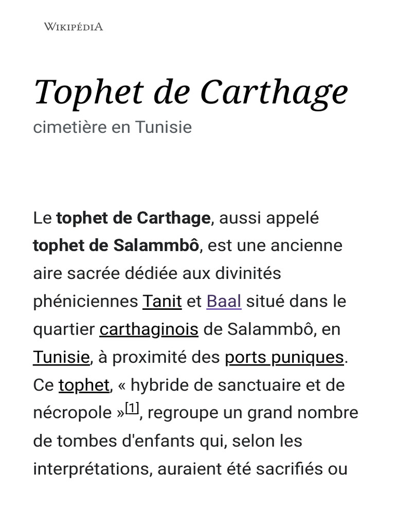 Histoire du Tophet de Carthage | PDF | Sciences sociales | Classiques