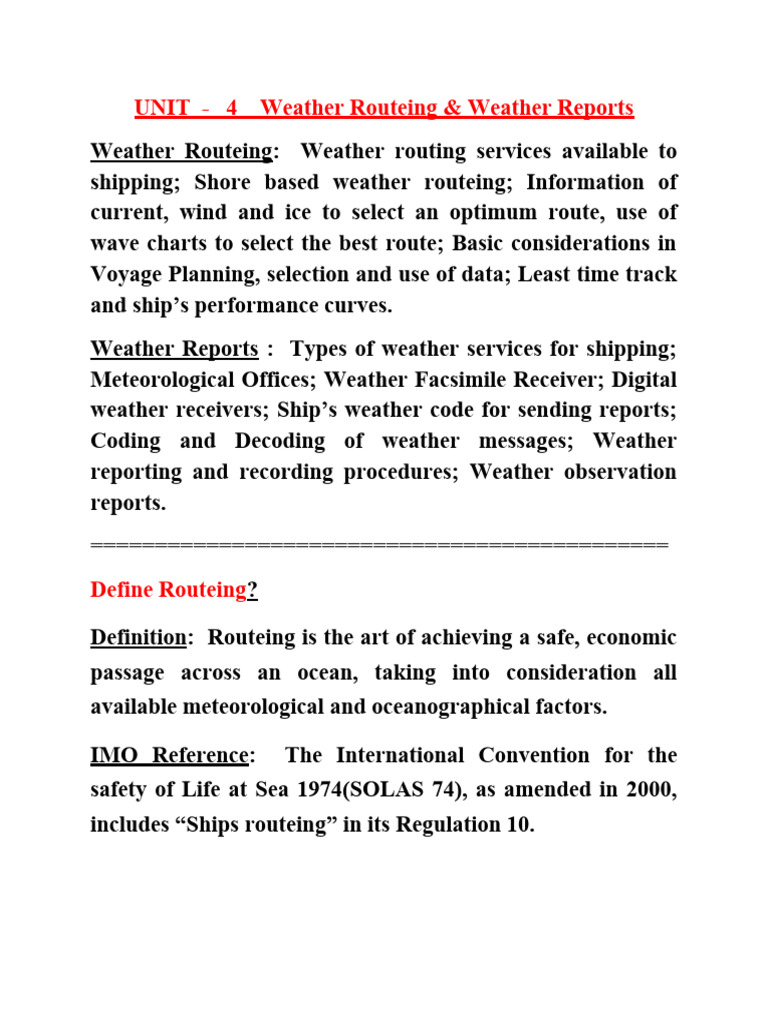 Weather Routeing And Weather Reports External Download Free Pdf