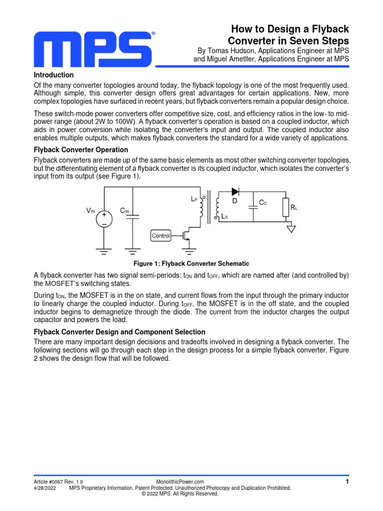 How To Design A Flyback Converter in Seven Steps - r1.0 | PDF ...