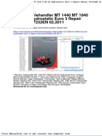 Manitou Telehandler MT 1440 MT 1840 H Ha E3 Hydrostatic Euro 3 Repair Manual 647232en 02 2011