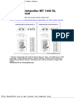 Manitou Telehandler MT 1440 SL Repair Manual