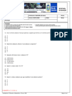 Prova Sexto Ano CESFP - 2 Bimestre