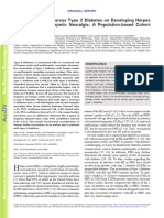 Impact of Type 1 Versus Type 2 Diabetes On Developing Herpes Zoster and Post-Herpetic Neuralgia: A Population-Based Cohort Study