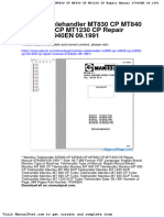 Manitou Telehandler Mt830 CP Mt840 CP Mt930 CP Mt1230 CP Repair Manual 47940en 09 1991