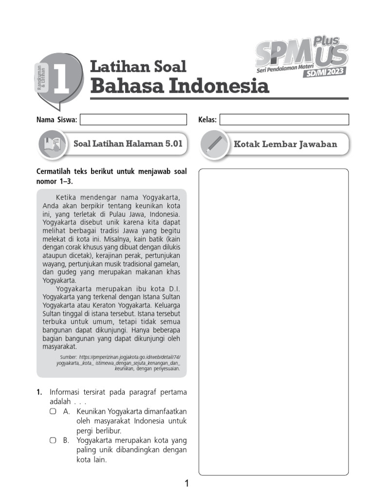 Latihan Soal SPM Us Per Bab | PDF