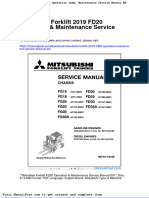 Mitsubishi Forklift 2019 Fd20 Operation Maintenance Service Manual en