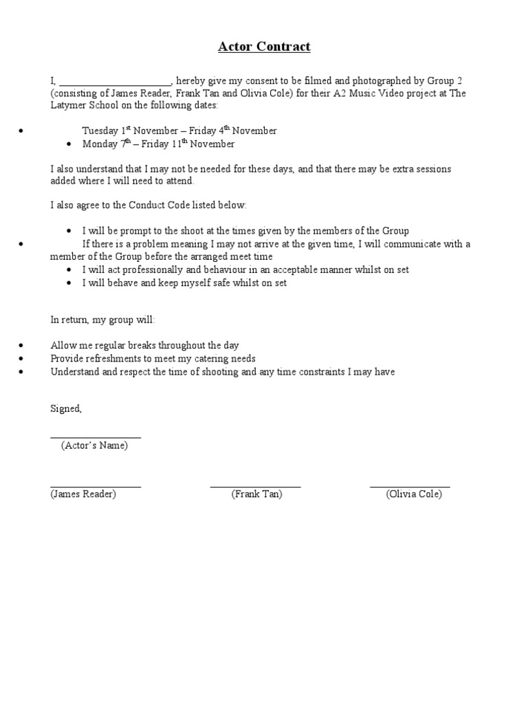 Actor Contract | PDF