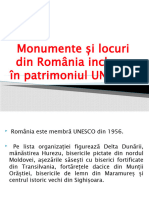 Monumente Si Locuri Din Romania Incluse in Patrimoniul Unesco