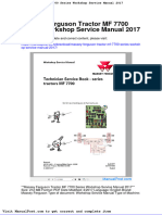 Massey Ferguson Tractor MF 7700 Series Workshop Service Manual 2017