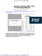 Massey Ferguson Tractors MF 1105 MF 1135 MF 1155 Shop Manual