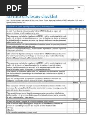 MPERs disclosure checklist