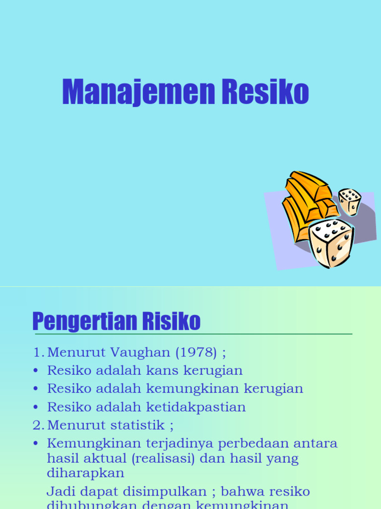 Pengertian dan Manajemen Risiko | PDF | Pengelolaan Keuangan & Uang ...