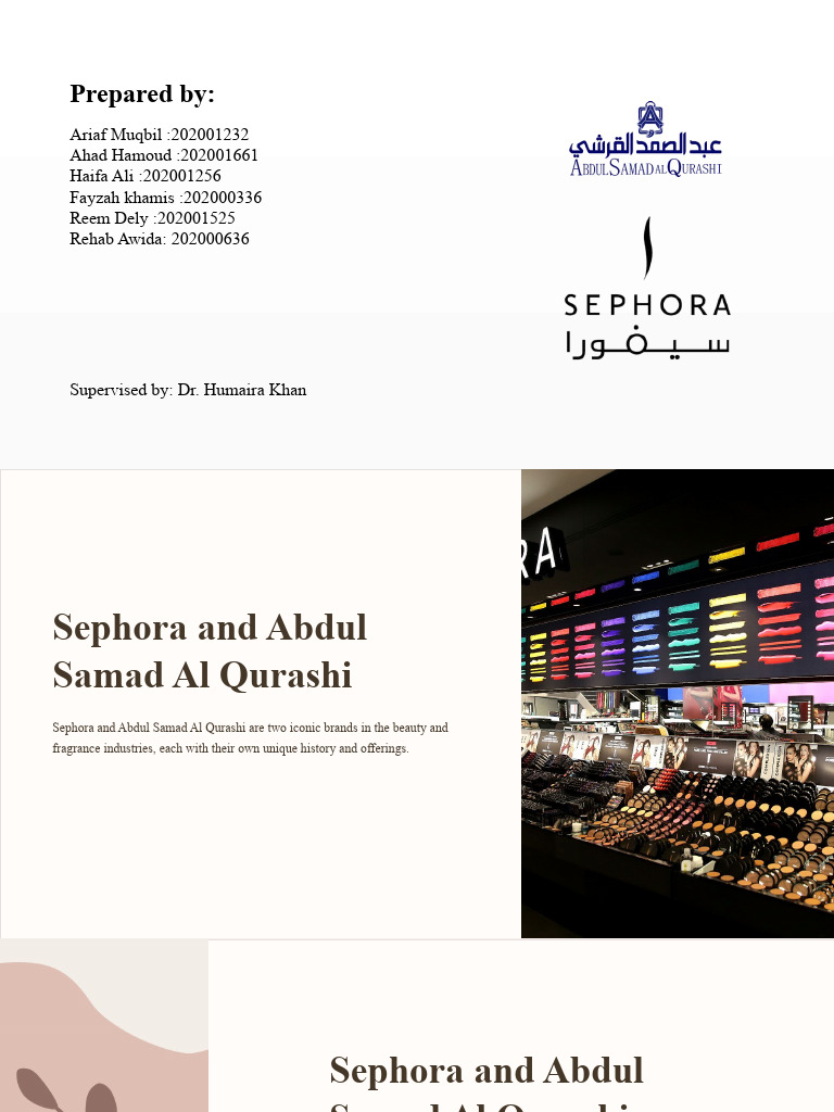 Sephora & Abdul Samad Al Qurashi Partnership Overview | PDF | Perfume ...