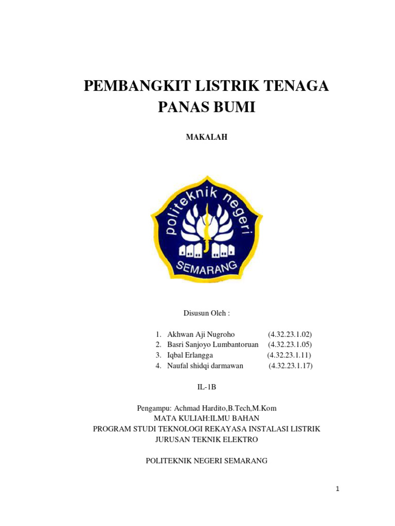 Pembangkit Listrik Tenaga Panas Bumi | PDF