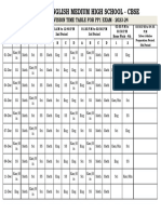 Class - X Revision Time Table For Pp1 Exam - 2023-24