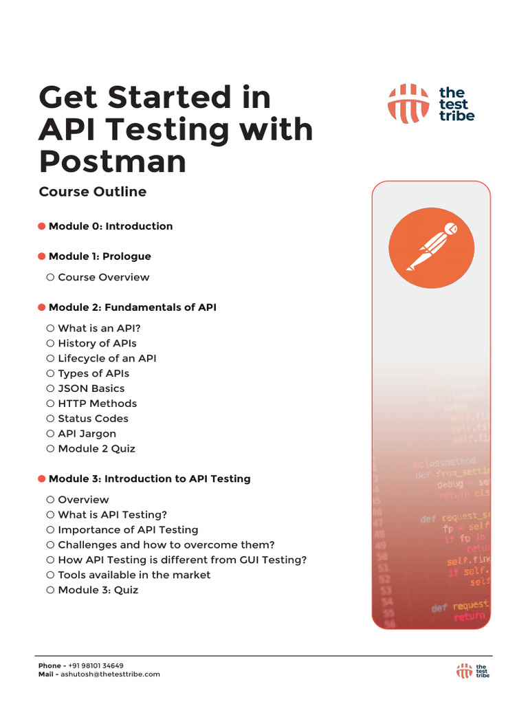 API Testing Course with Postman Outline | PDF